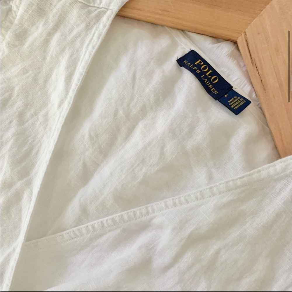 New Ralph Lauren Maxi Linen White Long Dress - Picture 5 of 13